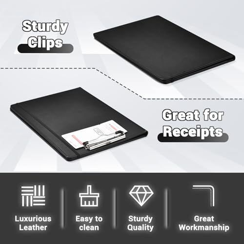 Image of Padfolio with Clipboard Pacific Mailer Clipboard Notebook Resume Portfolio Folder Legal Document Organizer Legal Pad Holder for Interview School Business Office Conference