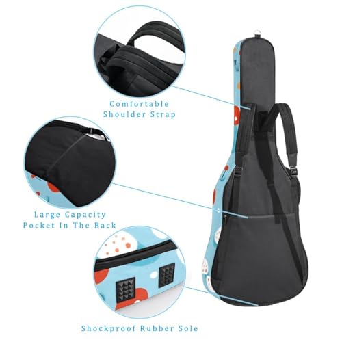 Housse guitare acoustique 40/41/42 pouces imperméable bleu