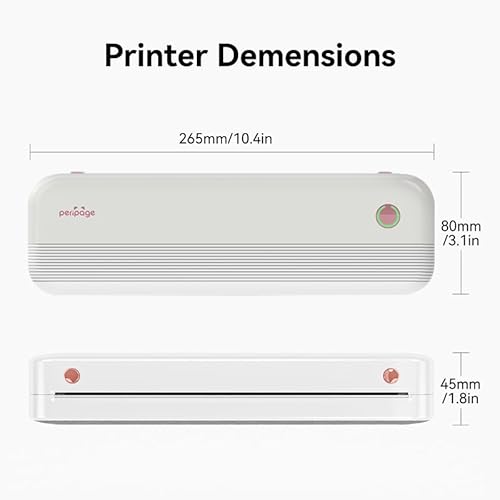 PeriPage P40, mini impressora térmica elegante, letra dos EUA, 21 x 29,7 cm, Bluetooth móvel e sem f