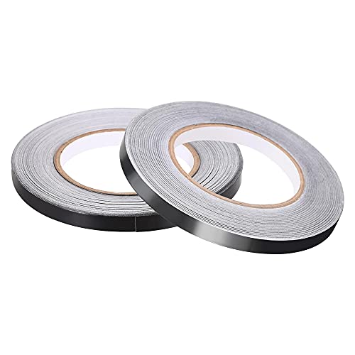 Image of uxcell Aluminum Foil Tape Black Matte Tape Non Reflective 10mmx50m /164ft for HVAC, Sealing, Patching Hot and Blocking Light 2pcs