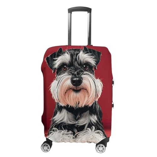 Schnauzer Luggage Cover Washable Elastic Suitcase Cover, Anti Scratch Personalized Suitcase Protectors, Fashion Baggage Covers For Travel