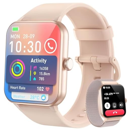 Blackview Smartwatch Donna, Orologio con Effettua e Risposta Chiamate, 1,85'' Orologio Intelligente Fitness,Cardiofrequenzimetro, Monitoraggio del Sonno, Calcolatori per Android iOS
