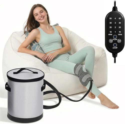 Cold Therapy Machine for Knee 14QT13L Knee Post-Surgery Recovery - Ice Water Circulating System with Remote & Timer - Post-Surgery Cryotherapy Device for Joint Pain Relief&Swelling - Grey