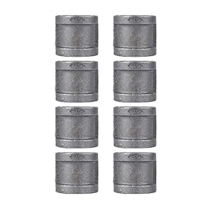 PIPE DECOR Coupling Fitting, 3/4 Inch, Black Malleable Iron, Set of 8 â For Plumbing, DIY Furniture, and Standard 3/4 Inch Plumbing Pipe