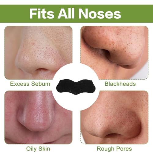YUXIANLB 70Pcs Bamboo Charcoal Face Strips For Blackheads Pore Cleansing Strips Nose Blackhead Remover Deep Cleansing Charcoal Strip Effective Control Of Oily Skin Clogged Pores Practical For Unisex