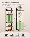 CHOEZON 6-Tier Raquette verticale, Tour de chaussures étroite, Organisateur de rangement de chaussures d'angle, étagère de chaussures, pour les petits espaces, Style industriel, pour entrée, Hallway, salon, Rustique brun et noir TXJ06BF