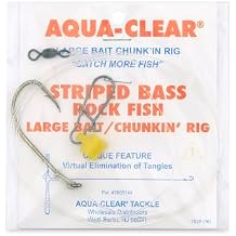 Aqua Clear ST-7BHFF Striped Bass Fish Finder Rig, Size 7/0, Nickel Finish