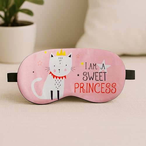 Image of Jenna Sleep Eye Mask with Super Smooth And Adjustable Strap- Super Soft & Cozy, Blindfold and Travelling (Silk Princess Pink Gel)