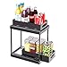 Scaffale sottolavello, Techextra 2 Livelli Organizer Lavello Cucina, Scaffale sotto il lavandino con 4 ganci, scaffale per lavastoviglie, scaffale da cucina, scaffale per spezie