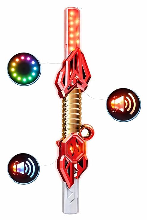 Image of Braintastic Kids Laser Sword Toy with 14 Color Changing Lights & Sound Effects | Motion Sensor Induction Toy Sword | Role Play Action Toy for Boys & Girls | Large Size 61.5 cm | Gift for Kids Age 6+