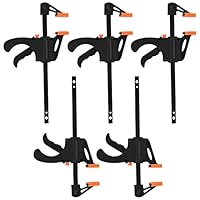 5 Stk Einhandzwingen Set, Schnellspannzwinge, 4 Zoll Schraubzwingen F Klemmen, Schnellspannzwingen, Woodworking Ratschenzwinge für Holzarbeiten, handgefertigtes Handwerk, Heimwerken, Klemmen