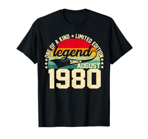 Legend Since August 1980 44th Birthday Limited Edition Camiseta