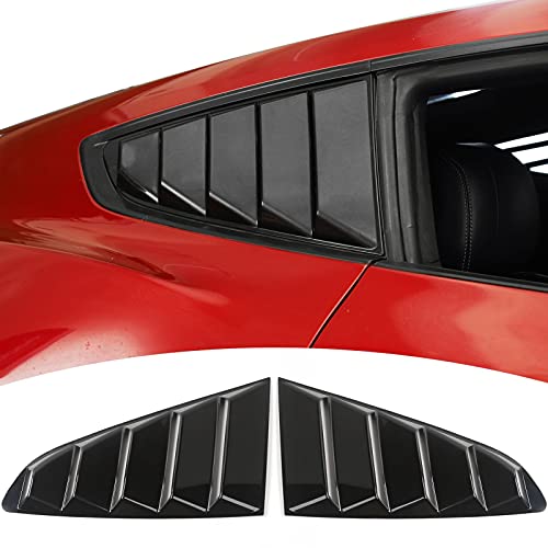 Rt-Tcz Rear Quarter Side Window Scoop Louvers Sun Shade Cover Wind Vent Air Deflector Decoration Exterior Accessories For Ford Mustang 2015-2022,2Pcs (Black) #TOP27