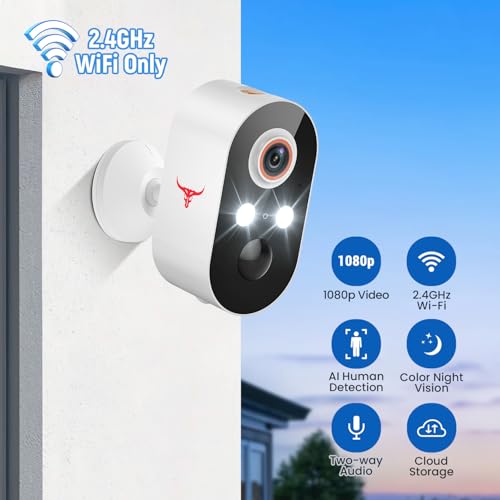 Orbitell Security Camera Wireless Wi-Fi Camera with Color Night Vision, Two Way Audio, AI Human Detection, Cloud Storage, Real-time Alert.