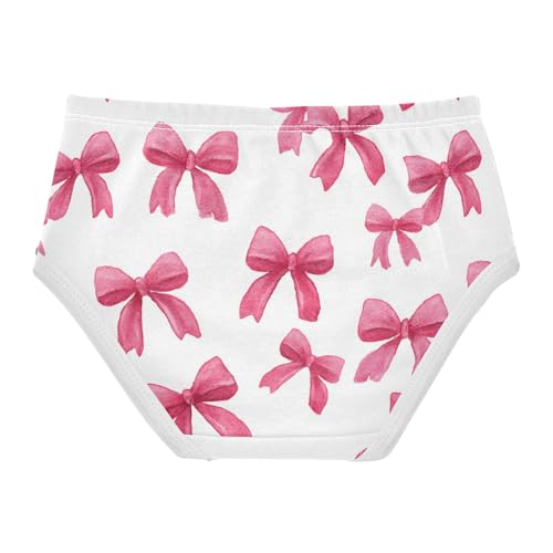 Wusikd Pink Bows Ribbons Girls' Underwear Cotton Watercolor Girls Briefs Soft Toddler Underwear 2T2