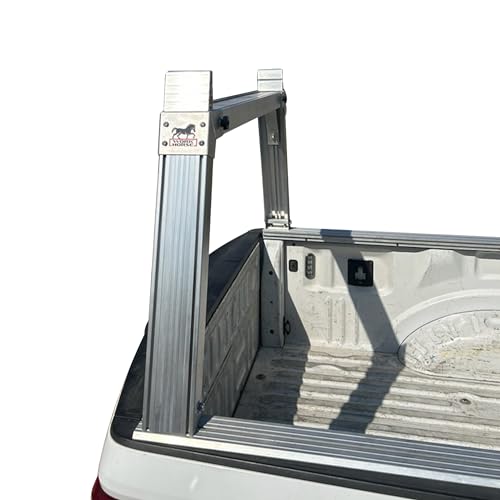 Black Horse Heavy Duty Ladder Rack Base System 6.5\' Bed Silver Aluminum Compatible with All 3/4-ton Trucks with 6.4ft to 6.7ft Bed Length Not Compatible with tonneau covers-CSURHD65