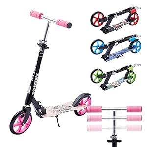 AREBOS Scooter | XXL wielen | draagriem | antislip stavlak | in hoogte verstelbaar | treerem | max. 100 kg