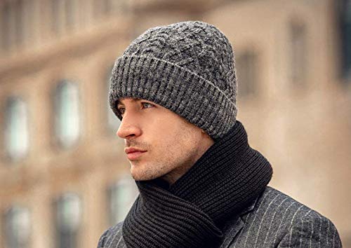 Chapeau d'hiver de cachemire épais pour hommes avec velours