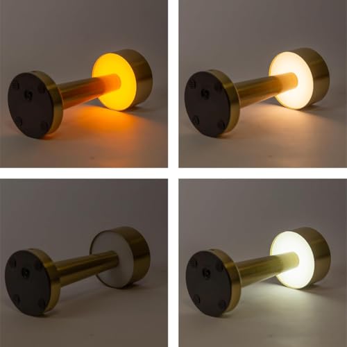 Luminária LED Touch em Metal Dourado, 21,5x9cm, Controle Touch, Cabo USB