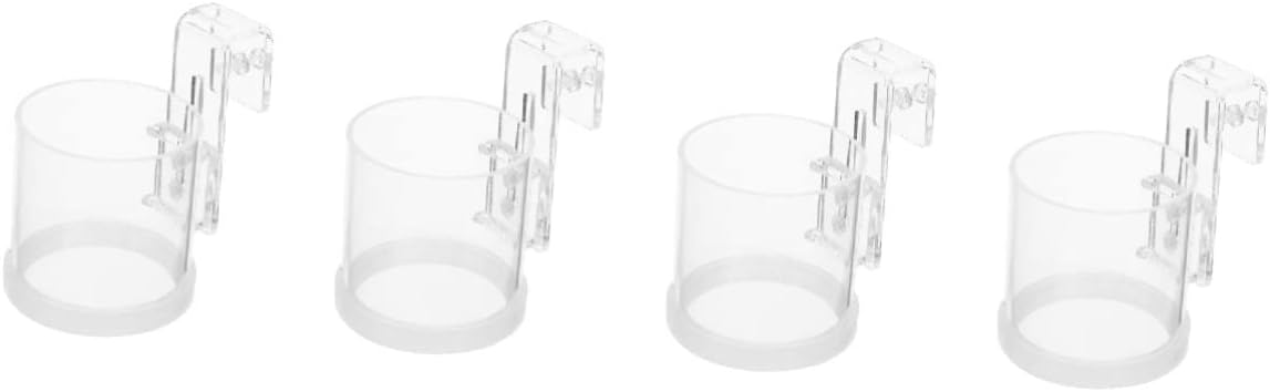 DOITOOL 4pcs Hanging Acrylic Fish Feeding for Aquariums Easy Install Feeding Circle for Freshwater Tanks and Convenient Fish Feeder Hook