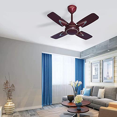 Image of ACTIVA Galaxy-1 600mm Ceiling Fan Pack of 2 | 850 RPM High Speed | 50W Copper Motor | 4 Blades | Anti-Dust Coating | Small Room Ceiling Fan | 2 Year Warranty (Deco Brown)