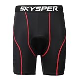 SKYSPER Fietsonderbroek voor heren, met 4D-gel zitkussen, fietsbroek, fietsbroek, sneldrogend, elastisch, ademend, hoge dichtheid