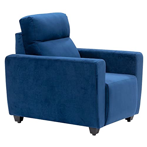 Image of Wakefit Sofa Set | 3 Year Warranty | Sofa 4 Seater, 4 Seater Sofa for Living Room, Wooden Sofa Set, Sofa Set 2+1+1 Seater - Belize(Fabric-Velvet : Blue)