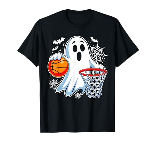 Boo Ghost Playing Basketball Halloween Basketball Costume T-Shirt