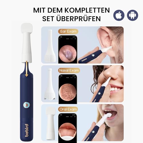 BebirdPro Ohrenschmalz Entferner Otoskop Earsight Plus, 1920P HD Einjustierbarer Ohrenreiniger mit Kamera, Otoskop mit Licht, Ohrreiniger mit tragbarer Box für Erwachsene,Kinder,iOS,Android