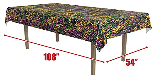 Beistle 57938 Mardi Gras Beads Tablecover thumb #1