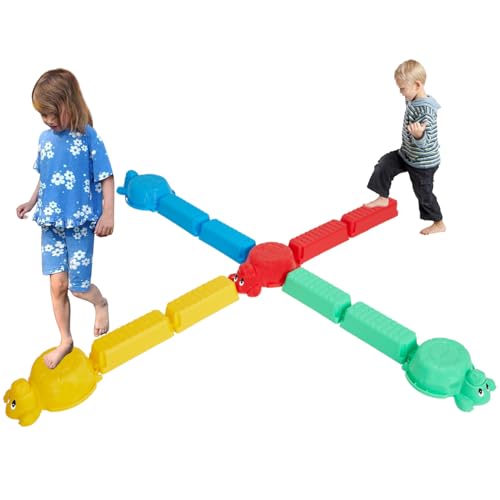 Balance Beams Stepping Stones For Kids - 12 Piece Turtle Jumping Stepping Stones Balance Beams, Toddler Indoor or Outdoor Play Obstacle Course, Sensory Play for Active Kids Ages 2 3 4 5 6 Year Old