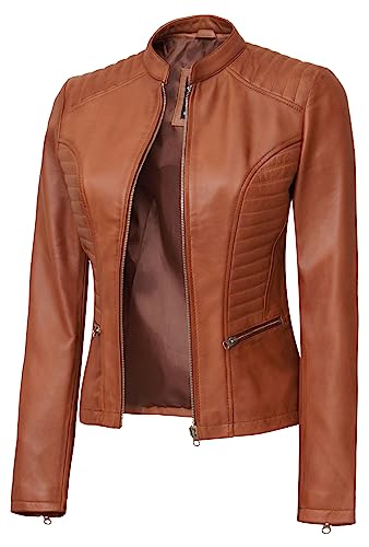 Decrum Brown Leather Jacket for Women - Womans Leather Jacket | [1300174] N-185, L