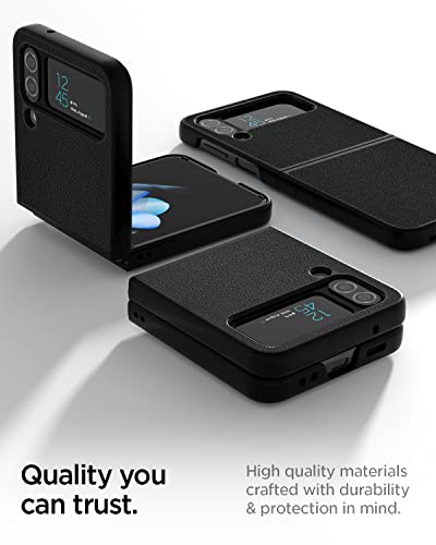 Aicase For Galaxy Z Flip 4 Case,Slim Fit Pu Leather Protective Flip Phone Case Compatible With Samsung Galaxy Z Flip 4 5G 2022,- Black #TOP6