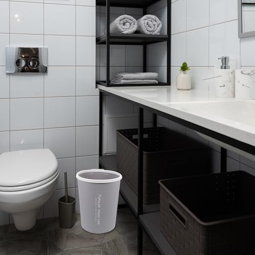 Caneca pequeña gris para basura de cocina y baño miniatura 4