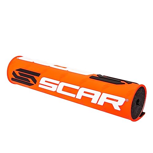 SCAR Round handlebar bar pad for crossbar Motocross ATV Motorcycle Dirtbike Enduro Supermoto - Orange Fluo