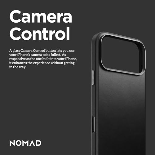 NOMAD Traditional Leather Case Black Compatible with iPhone 17 Pro Max Leather Magsafe Charging Compatible Phone Case for iPhone 17 Pro Max