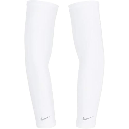 Nike Lightweight Running Sleeves (S/M,White/Silver)