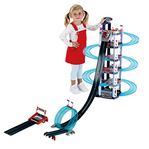 Theo Klein 3310 Ford Parkhaus mit 6 Ebenen und Looping I Ein Meter hohe Parkgarage mit Rennrampe, Looping und Sprungschanze I Maße: 250 cm x 55 cm x 100 cm I Spielzeug für Kinder ab 3 Jahren