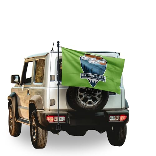 (Pack 1) - 5 Foot Premium Tangle-Free Carbon-Fiber Flag Pole with 2 Flag Rings Ideal for Trucks Vehicles or SUVs Perfect for 2x3FT and 3x5FT Flags (5ft Pole Only Flag Not Included)
