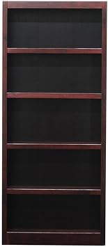 Concepts In Wood Midas Five Shelf Bookcase 72 H Cherry Finish
