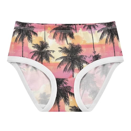 Wusikd Black Palm Tree Girls' Underwear Cotton Girls Briefs Soft Toddler Underwear 2T