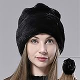 Pokem&Hent Winter Hat Ladies Warm Natural Mink Fur Ball Snow Cap Elegant Women Thickened Ski Beanie...