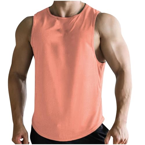 2026 Chaleco de hombre de verano para deportes de baloncesto, chaleco de entrenamiento, sin mangas, material de secado rápido para entrenamiento, correr, gimnasio, camiseta de fitness, Rosa., 3XL