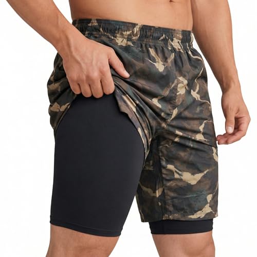 Image of GYMIFIC Sports Training Running Dry Fit Solid Shorts for Men (Pack of 2) (XL, Black /TBLUE)