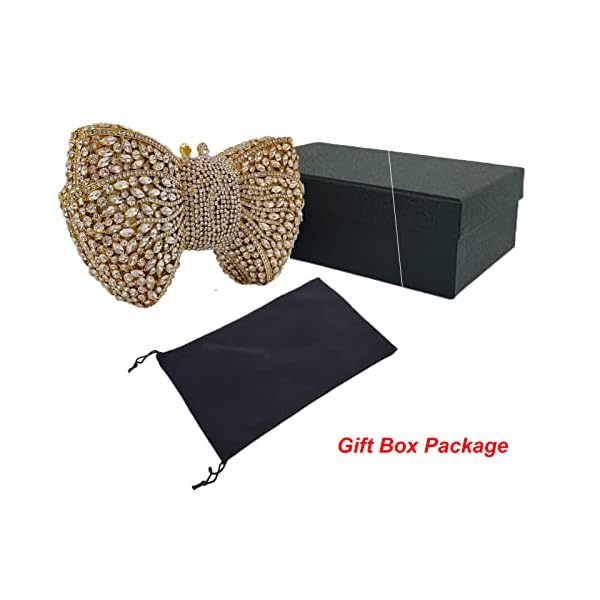 HUANG ZHUANG Bowknot Luxury Crystal Clutch Women Glitter Rhinestone Evening Bag for Party Wedding - Image 7