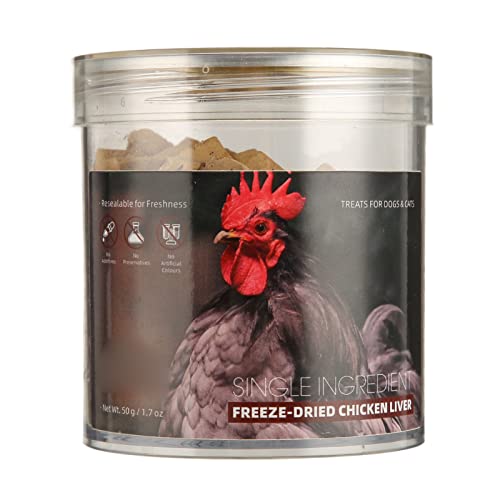 Pwshymi Freeze Dried Chicken Liver for Dogs & Cats, 50g