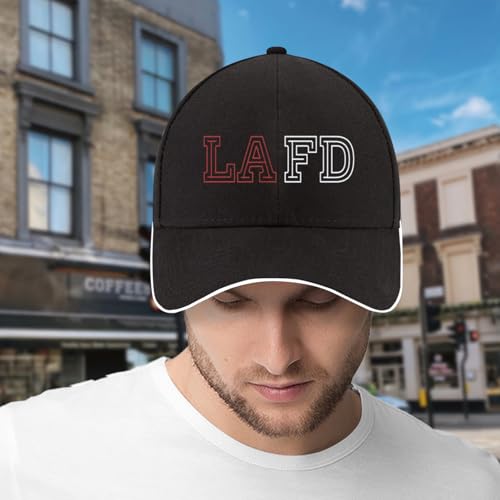 Adult's Fashion Digital Printed Baseball Hat,LAFD Los Angeles Fire Department Baseball Caps Gifts for Dad Beach Cap Black2