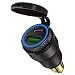 Vaorwne Motorrad Wasserdicht Schnellladeger？T mit USB Typ C Anschluss 12V / 24V Qc3.0 Netzteil Hella Din Steckdose für Triumph Schwarz