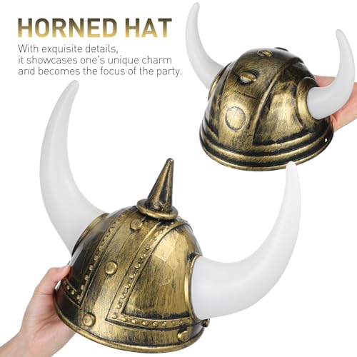 UKCOCO Wikingerhelm für Erwachsene: 4-teiliges Set Mittelalterlicher Wikingerhelme mit Horn für Kinder – Ideal Festivals, Partys, Cosplay, Karneval Und Maskenbälle (2 Große Und 2 Kleine