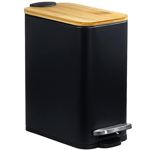 Bathroom Trash Can Black